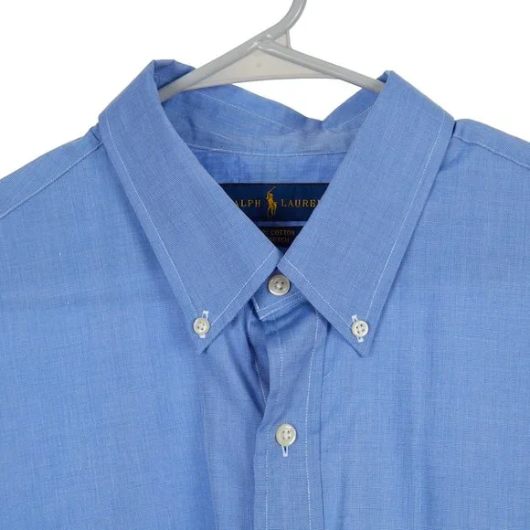 Ralph Lauren Cotton Blue Stretch Button Down Men's XL - Picture 2 of 7